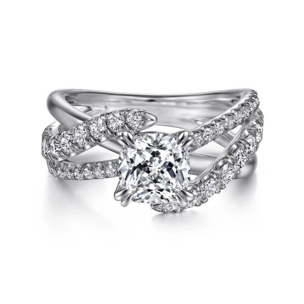 14K White Gold Cushion Cut Diamond Engagement Ring