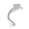 14K White Gold Free Form Round Diamond Engagement Ring - Image 2