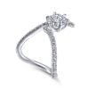 14K White Gold Free Form Round Diamond Engagement Ring - Image 4