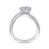 14K White Gold Free Form Round Diamond Engagement Ring - Image 3