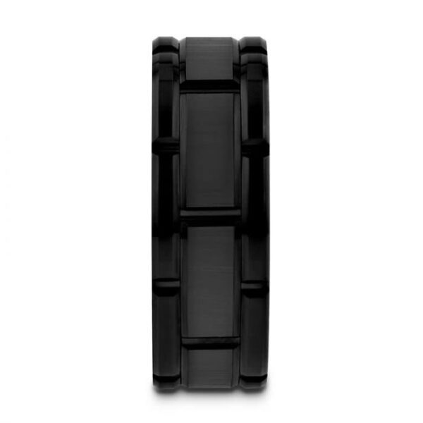 Windsor Beveled Black Tungsten Carbide Wedding Band - Image 2