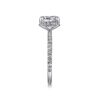 14K White Gold Hidden Halo Cushion Cut Diamond Engagement Ring - Image 4