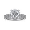 14K White Gold Hidden Halo Cushion Cut Diamond Engagement Ring - Image 5