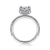14K White Gold Hidden Halo Cushion Cut Diamond Engagement Ring - Image 2