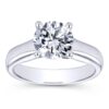 14K White Gold Round Diamond Engagement Ring - Image 4