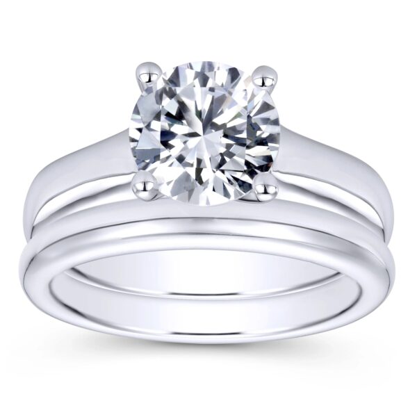 14K White Gold Round Diamond Engagement Ring - Image 5