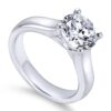14K White Gold Round Diamond Engagement Ring - Image 2