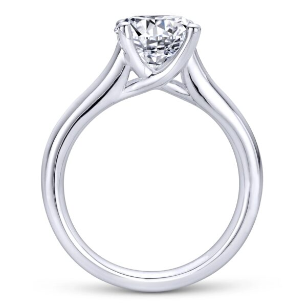 14K White Gold Round Diamond Engagement Ring - Image 3