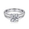 14K White Gold Round Diamond Engagement Ring