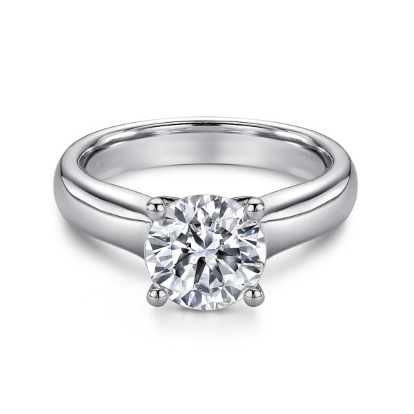 14K White Gold Round Diamond Engagement Ring