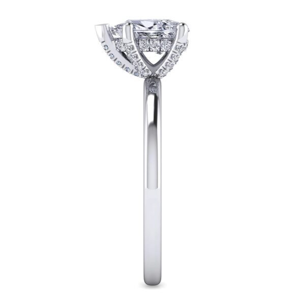 14K White Gold Pear Shape Diamond Engagement Ring - Image 4