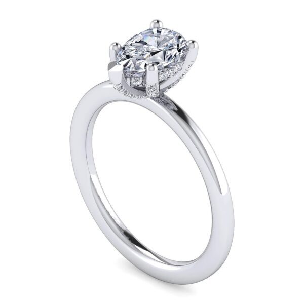 14K White Gold Pear Shape Diamond Engagement Ring - Image 3