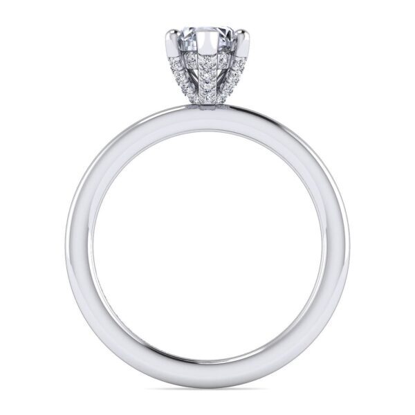 14K White Gold Marquise Shape Diamond Engagement Ring - Image 4