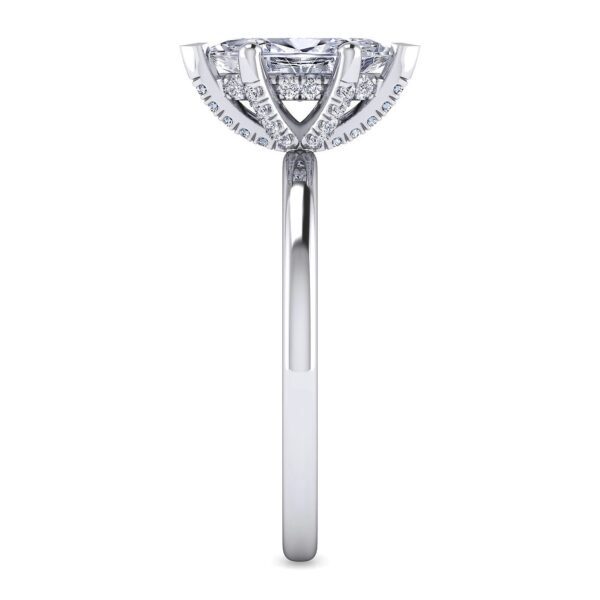14K White Gold Marquise Shape Diamond Engagement Ring - Image 3