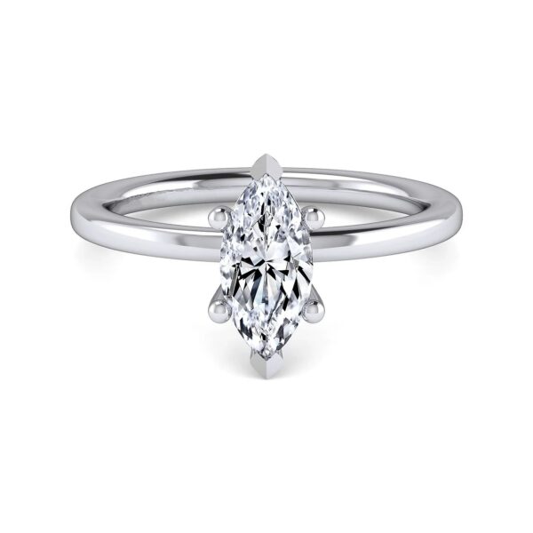 14K White Gold Marquise Shape Diamond Engagement Ring