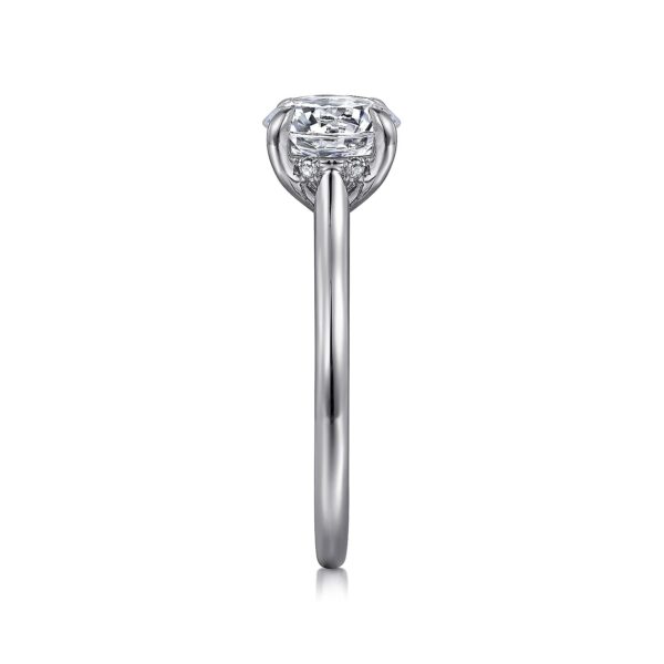 14K White Gold Round Diamond Engagement Ring - Image 2