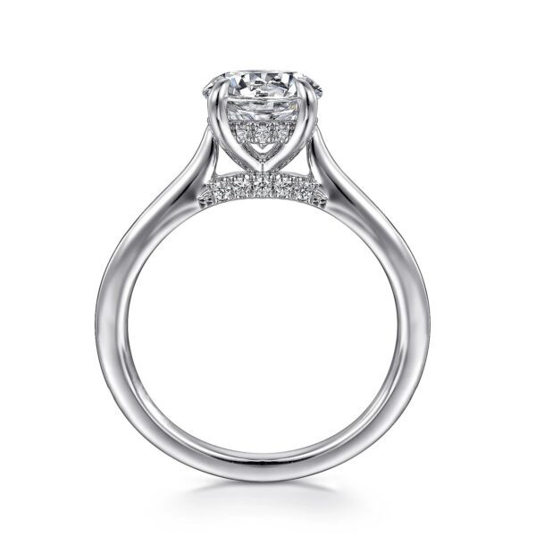 14K White Gold Round Diamond Engagement Ring - Image 3