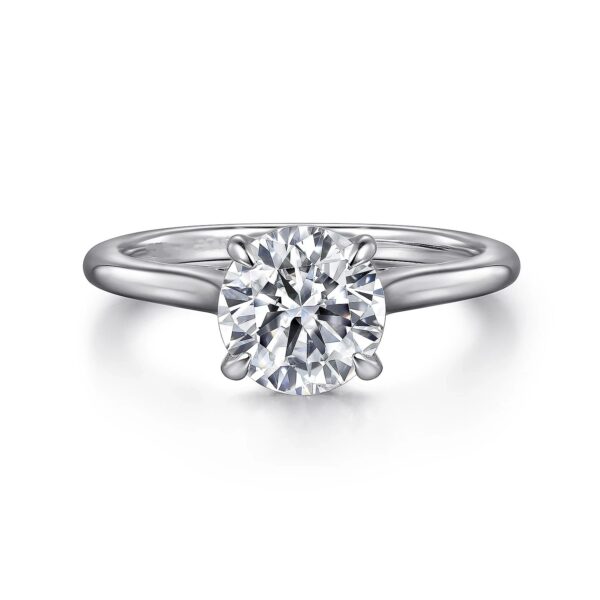 14K White Gold Round Diamond Engagement Ring