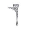 14K White Gold Chevron Round Diamond Engagement Ring - Image 3