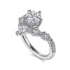 14K White Gold Chevron Round Diamond Engagement Ring - Image 4