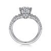 14K White Gold Chevron Round Diamond Engagement Ring - Image 2