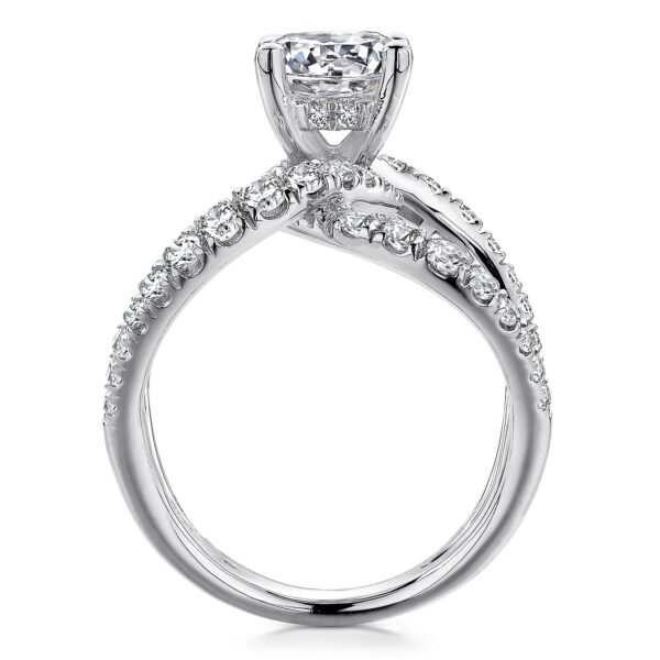 14K White Gold Round Diamond Engagement Ring - Image 3