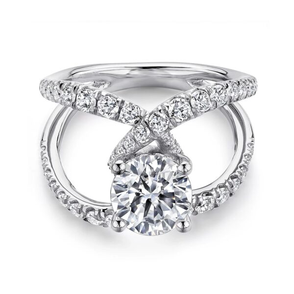 14K White Gold Round Diamond Engagement Ring