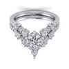 14K White Gold Chevron Round Diamond Engagement Ring - Image 5