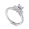 14K White Gold Emerald Cut Three Stone Diamond Engagement Ring - Image 4