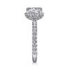 14K White Gold Hidden Halo Round Diamond Engagement Ring - Image 2