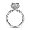 14K White Gold Hidden Halo Round Diamond Engagement Ring - Image 4
