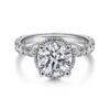 14K White Gold Hidden Halo Round Diamond Engagement Ring