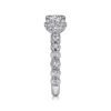 Vintage Inspired 14K White Gold Round Diamond Engagement Ring - Image 3