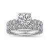 Vintage Inspired 14K White Gold Round Diamond Engagement Ring - Image 5