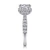 Vintage Inspired 18K White Gold Round Diamond Engagement Ring - Image 3