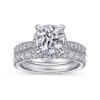 Vintage Inspired 18K White Gold Round Diamond Engagement Ring - Image 5
