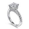 Vintage Inspired 18K White Gold Round Diamond Engagement Ring - Image 2