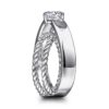 14K White Gold Split Shank Round Diamond Engagement Ring - Image 2