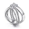 14K White Gold Split Shank Round Diamond Engagement Ring - Image 4