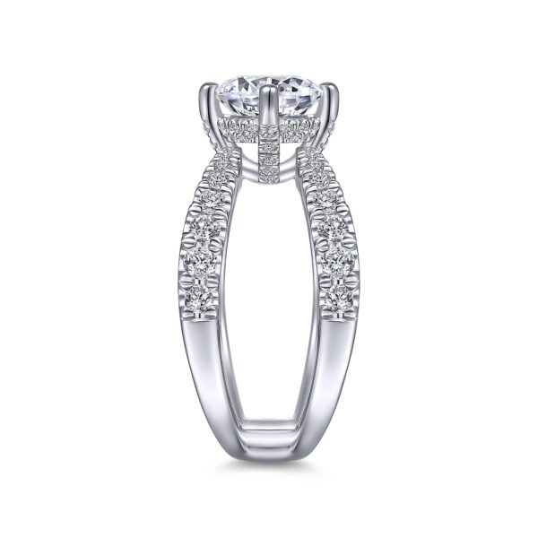 14K White Gold Round Diamond Engagement Ring - Image 3