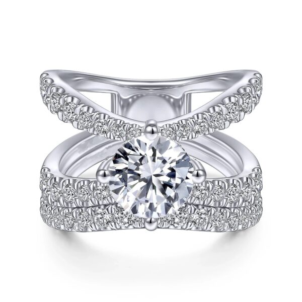 14K White Gold Round Diamond Engagement Ring - Image 5