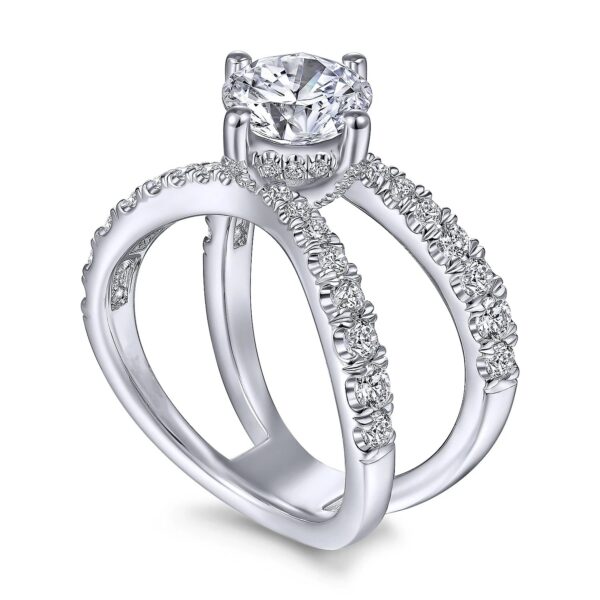 14K White Gold Round Diamond Engagement Ring - Image 2