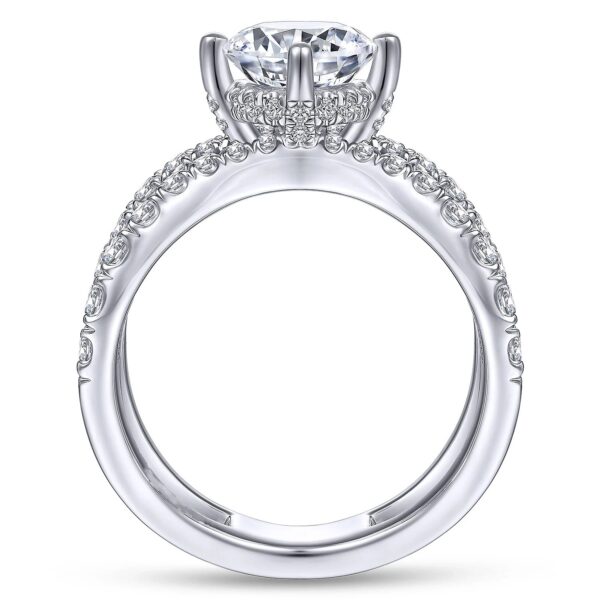 14K White Gold Round Diamond Engagement Ring - Image 4