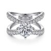 14K White Gold Round Diamond Engagement Ring