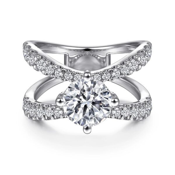 14K White Gold Round Diamond Engagement Ring