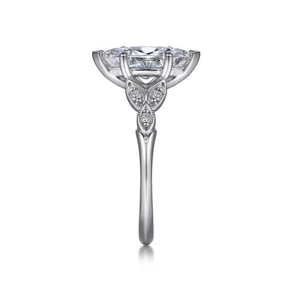 14K White Gold Marquise Shape Diamond Engagement Ring - Image 2