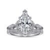 14K White Gold Marquise Shape Diamond Engagement Ring - Image 5