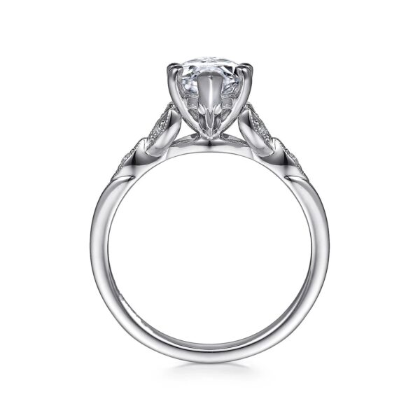 14K White Gold Marquise Shape Diamond Engagement Ring - Image 4