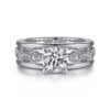 14K White Gold Round Diamond Engagement Ring