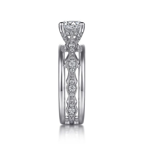 14K White Gold Round Diamond Engagement Ring - Image 4
